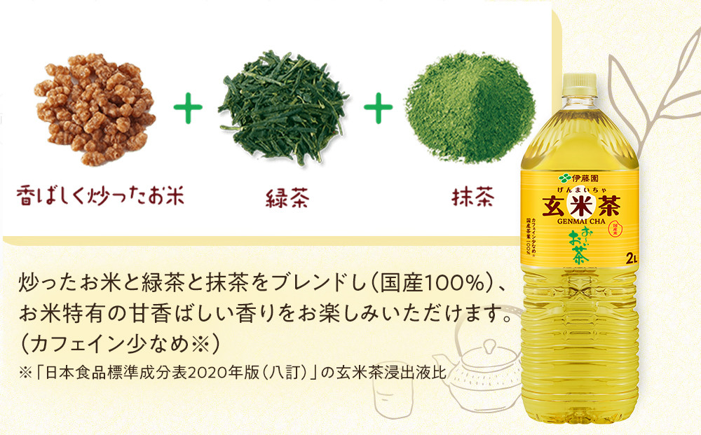 【定期便6ヶ月】お～いお茶　玄米茶2L×6本　［おーいお茶 ペットボトル ケース 箱 伊藤園 静岡］