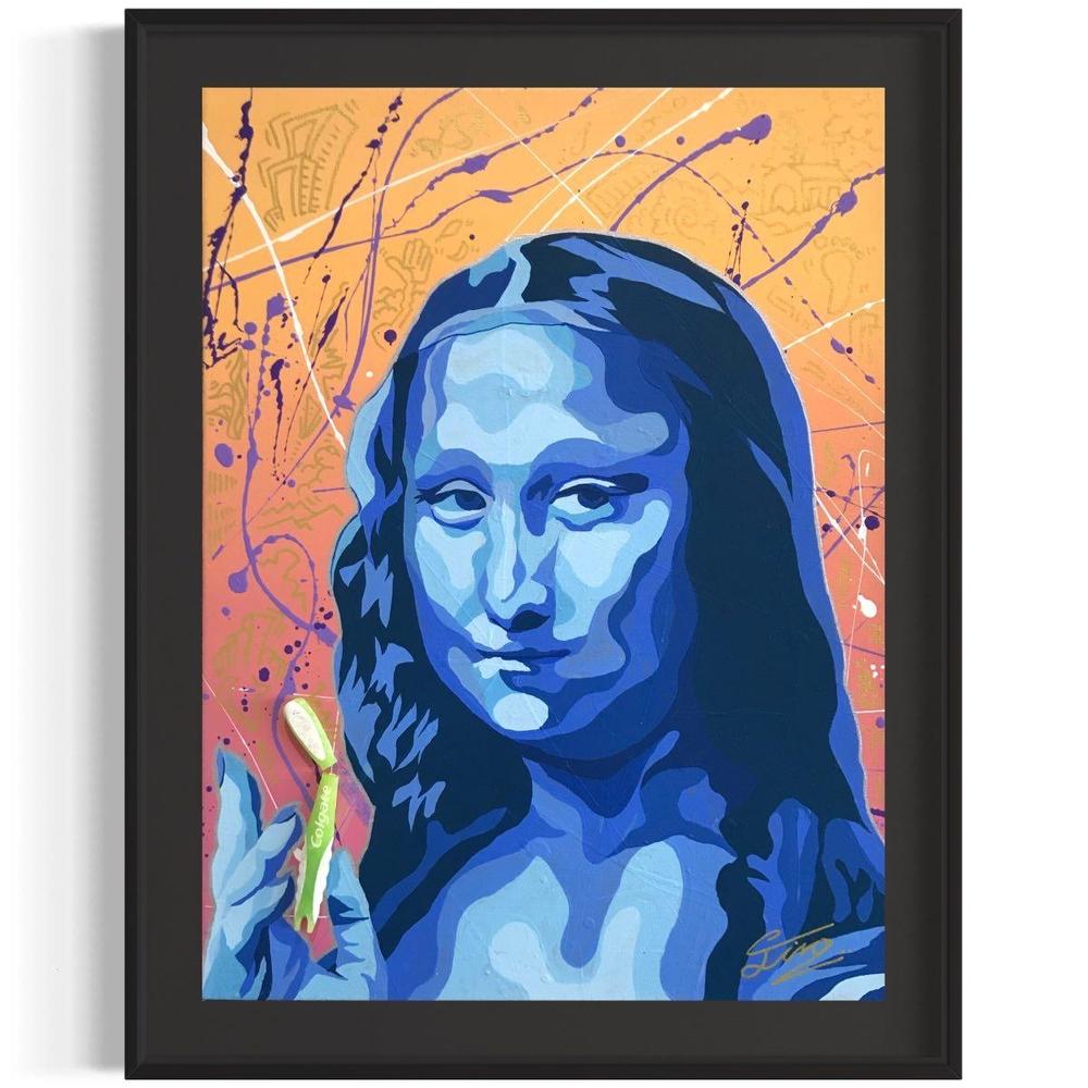 アクリル絵画 オーダー作品 F15(652mm×530mm)サイズ【絵画：似顔絵 / 額：ブラック】