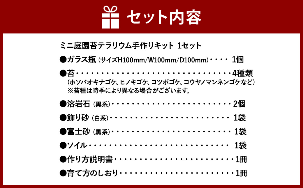 【手づくりキット】 ミニ庭園 苔テラリウム 【インテリア】 説明書 付き 植物 テラリウム 苔テラリウム 苔 こけ コケ 手作り ハンドメイド セット