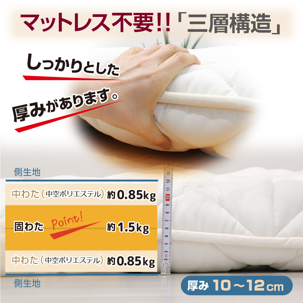 極厚 敷布団 ジュニアサイズ 日本製 抗菌防臭 布団 ふとん 寝具 睡眠 ジュニア 子供 子ども 敷き布団 ふかふか 抗菌 防臭 静岡 静岡県 菊川市