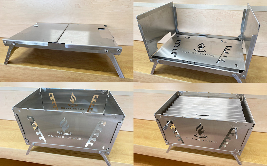 【FLAME ARM（S）】 高さ調整機能付き 焚き火台グリル 「Flame Adjuster」