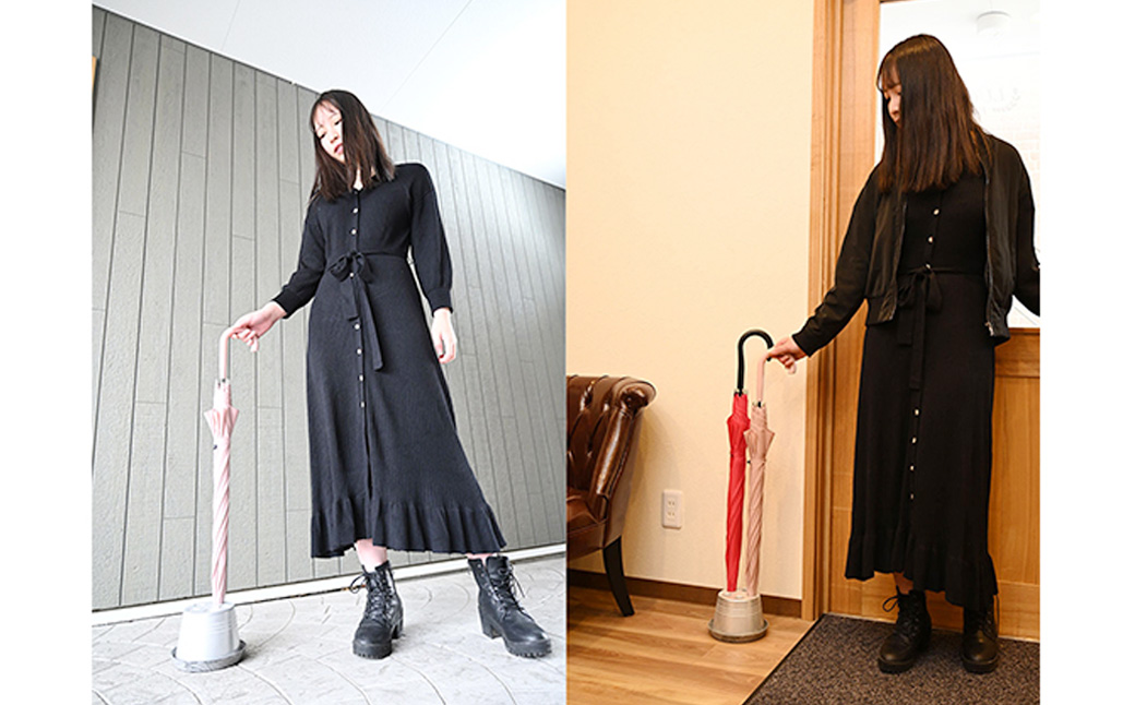 【受皿：テラコッタ】 コンパクト 傘立て （ロゴ無し） アルミ 高級感 コンパクト 傘立て シンプル 鋳造 雑貨 日用品 静岡県 菊川市