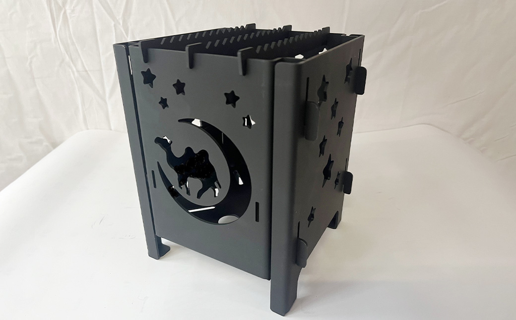 【KM-150】鉄 組み立て式 万能焚き火台 耐熱塗装 ミニ