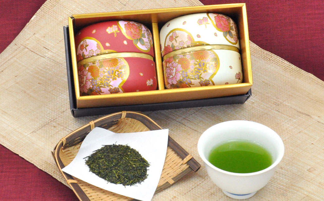 なつめ缶入 深蒸し特上煎茶 80g×2缶 セット