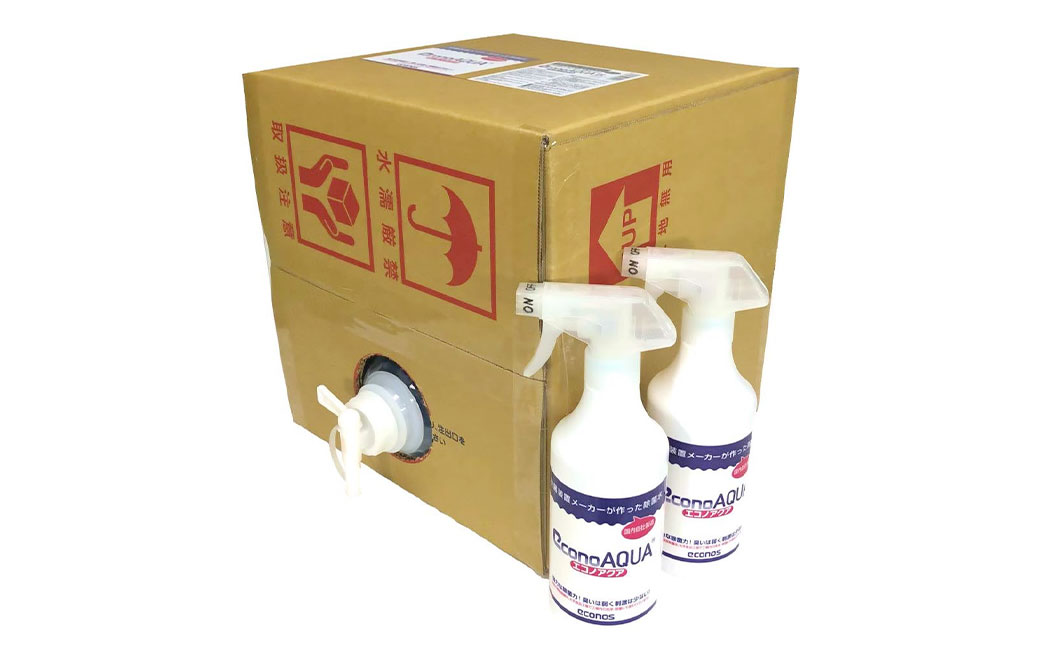 除菌･消臭剤 エコノアクア 20L バックインBOX スプレー用 空ボトル 2本付