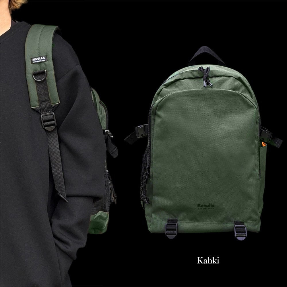 【カーキ】Revolla Secure Backpack 背面ポケット多収納リュック／ カーキ・ブラック カーキ