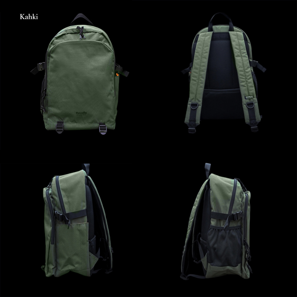 【カーキ】Revolla Secure Backpack 背面ポケット多収納リュック／ カーキ・ブラック カーキ