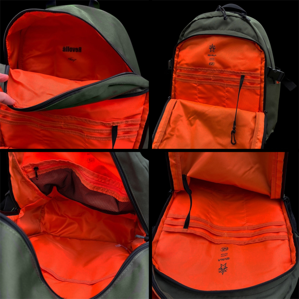 【カーキ】Revolla Secure Backpack 背面ポケット多収納リュック／ カーキ・ブラック カーキ