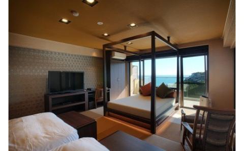 熱川プリンスホテル　最上階　プレミアム　Qoomo客室　1泊2食　ペア　宿泊券　平日限定　G009／静岡県　東伊豆町