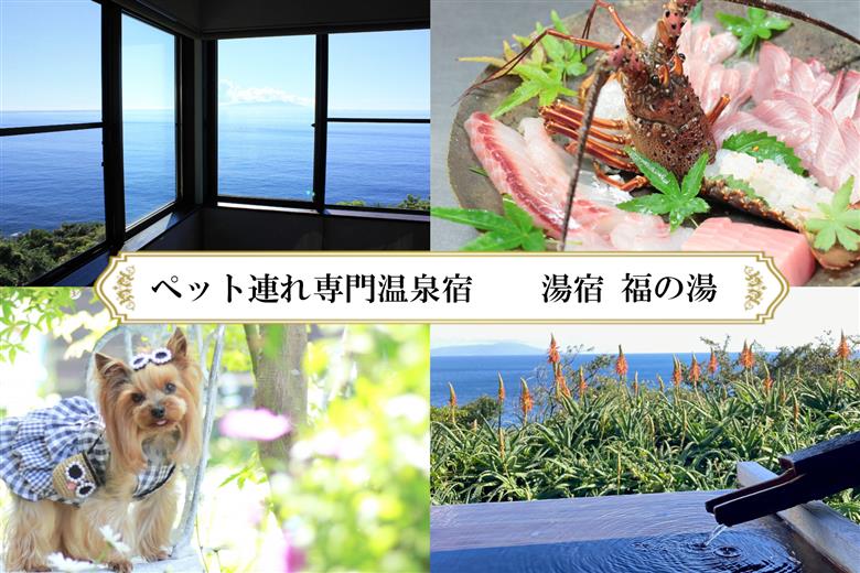 愛犬と泊まる源泉かけ流しの湯宿 湯宿福の湯 宿泊補助券 15,000円分 1293 ／ 福の湯 静岡県 東伊豆 伊豆 愛犬 ペット 泊まれる