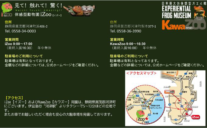 イズー カワズー 年間パスポート（大人2名） 共通入園券 ペア 爬虫類 動物園 河津町 観光