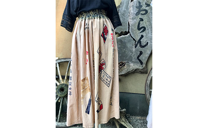 手ぬぐいのリメイクスカート