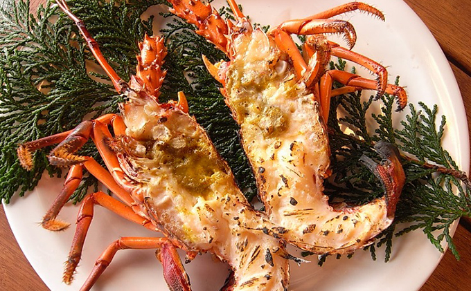 伊勢海老1匹と海鮮バーベキュー・露天風呂入浴セット1名券