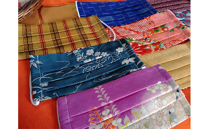 着物地マスク2枚セット選べるサイズ　小顔用（通年用）