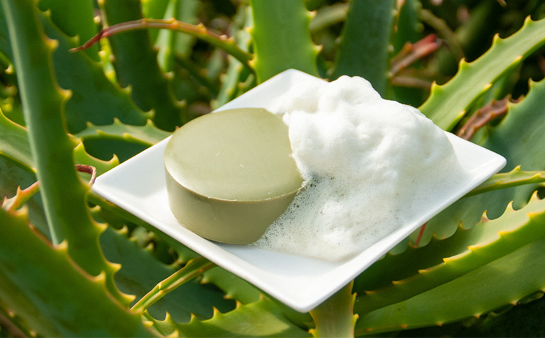 ササキアロエの「自然石鹸アロエの心」 あろえ 固形石けん 固形せっけん 石鹸 石けん せっけん 固形 泡 ソープ 肌トラブル 伊豆