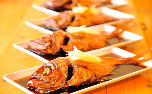 海産屋の「金目鯛ファミリーセット」 金目鯛 煮付け 姿煮 惣菜 煮魚 湯煎 家族 ギフト 御中元 御歳暮 伊豆 静岡
