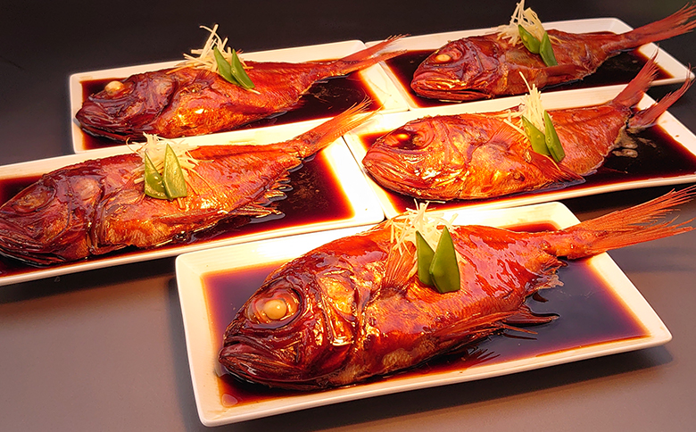 藤文の「伊豆産金目鯛煮付セット」 金目鯛 きんめ 伊豆産 煮付け 煮つけ 500ｇ 冷凍 伊豆 ギフト 御歳暮 御中元