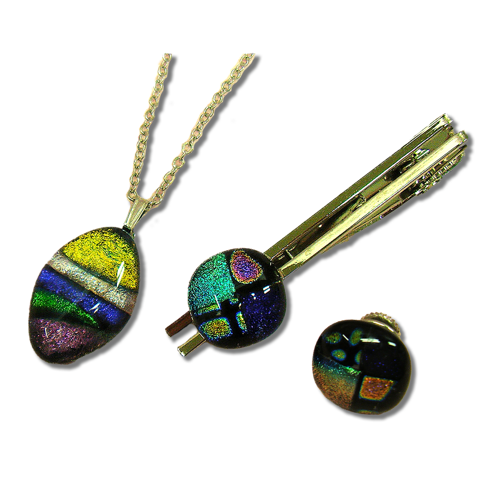 西伊豆ガラス「夫婦アクセサリー（ネックレス＆タイピン）」 伊豆 ガラス 工芸品 アクセサリー ネックレス  ネクタイピン 夫婦 お揃い クリパ 黄金崎クリスタルパーク ネックレス＆タイピン