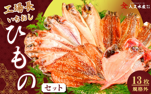 選べる内容量！ 入久水産の「工場長のいちおし干物セット　13枚」 干物 ひもの 加工 あじ 金目鯛 みりん干し ギフト 伊豆 静岡 御歳暮 御中元 13枚