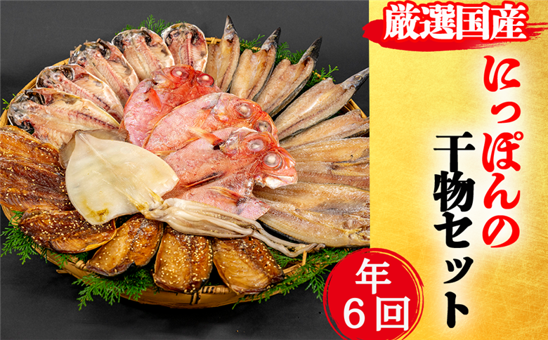 藤文の「にっぽんの干物セット定期便」（年６回） あじ 金目鯛 いか 鯖 さば ひもの 一夜干し 定期便 冷凍 伊豆 ギフト 御歳暮 御中元