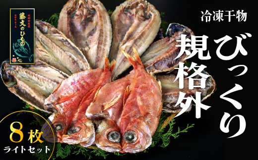 選べる内容量！ 藤文の「びっくり規格外　ライト　8枚」 干物 ひもの セット 金目 あじ ほっけ 選べる ギフト 御中元 御歳暮 伊豆 8枚