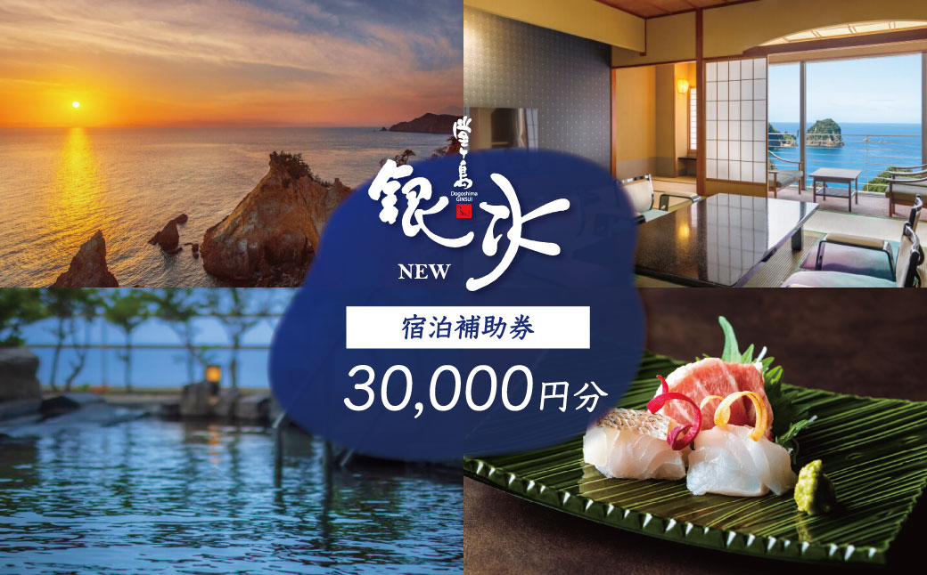 堂ヶ島 ニュー 銀水　宿泊補助券（30,000円分）/ 静岡 伊豆 堂ヶ島 銀水 観光 旅行 国内旅行 宿泊 宿泊補助券 海 夕陽 露天風呂 西伊豆 [0750005]