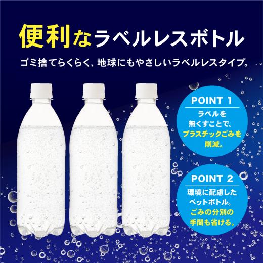 C67【定期便３か月コース】富士山の強炭酸水500mlラベルレス×24本入×3回