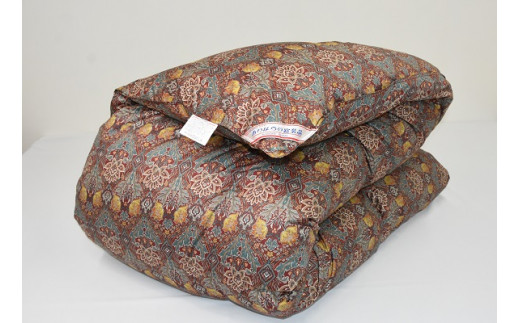 1Y1　２層式キルト羽毛掛けふとん　ポーランド産マザーホワイトグースダウン93％　色　ピンク系　柄おまかせ