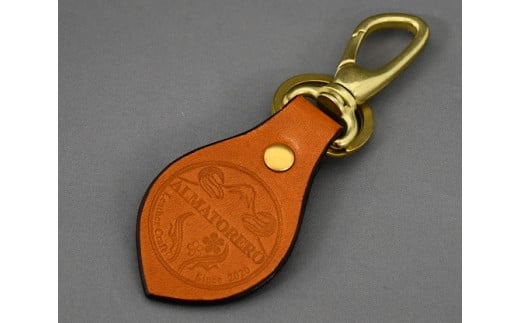 1B26　ALMATOREROレザーキーホルダー　ゴールド