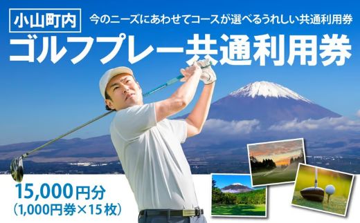 J16小山町内 ゴルフ場 共通利用券　（1000円券×15枚）