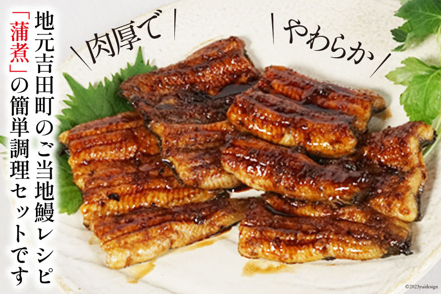 うなぎ 国産 ご当地鰻レシピ「蒲煮」簡単調理セット 血抜き締め 白焼き 太鰻 80g前後 ×6本 タレ 山椒 刷毛 付き [ヤママツ村田商店 静岡県 吉田町 22424185] 鰻 ウナギ たれ 炭火