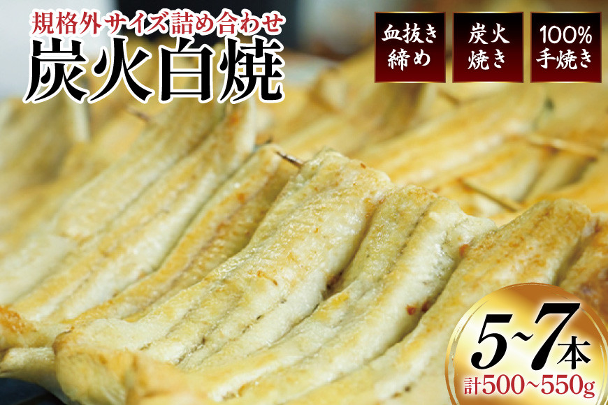 うなぎ 国産 訳あり 白焼 血抜き締め 500～550g セット 5～7本程度 [ヤママツ村田商店 静岡県 吉田町 22424596-b] 鰻 ウナギ unagi 白焼き うなぎ白焼 鰻白焼 炭火焼 冷凍 規格外