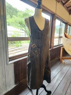 川根茶染　エプロン（生地：麻）