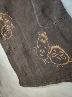 川根茶染　エプロン（生地：麻）