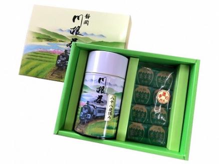 八十八夜煎茶200gSL缶入と川根茶羊羹8個入