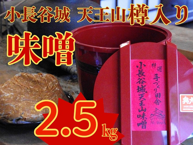 奥大井名産「小長谷城 天王山味噌」2.5kg 樽入り
