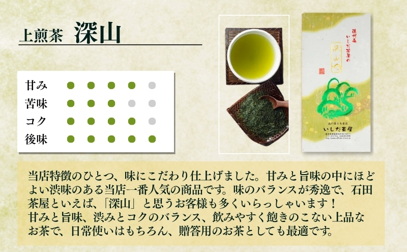 最高級煎茶きらめき１００ｇと上煎茶深山１００ｇ