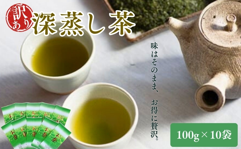 訳あり 深蒸し茶 100g 10袋 セット 詰め合わせ お茶 茶 日本茶 深蒸し茶 茶葉 静岡茶 緑茶 煎茶 お茶っぱ 訳アリ 静岡 静岡県 森町