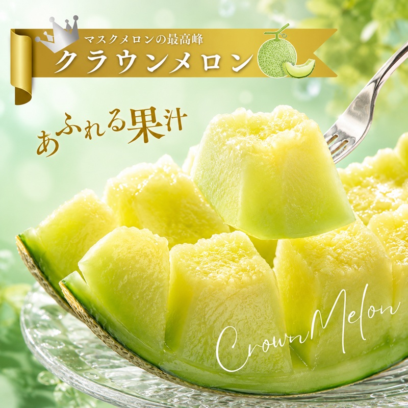 クラウンメロン【並（白等級）】中玉（1.3kg前後）3玉入り 