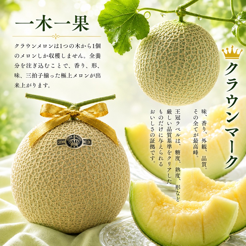 クラウンメロン【並（白等級）】中玉（1.3kg前後）3玉入り 