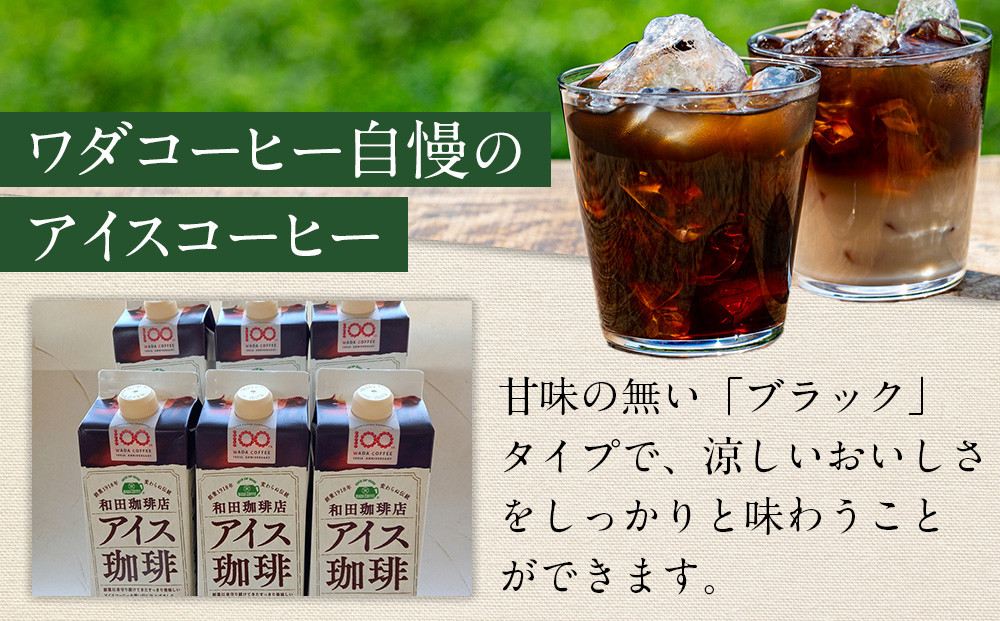 名古屋のワダコーヒー　リキッドアイスコーヒー　１L×６本セット（無糖タイプ）