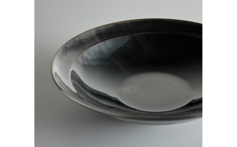 Tableware Shallow Bowl Rimペアセット18cm 藍墨