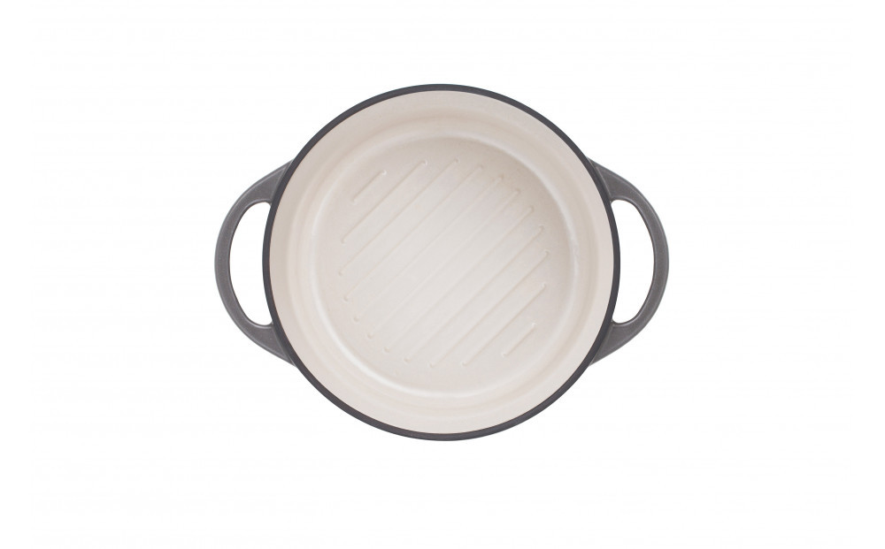 オーブンポットラウンド 22cm 浅型　シェフモデル　【パールグレー】