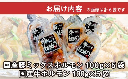 【ビールがすすむ】豚・牛ホルモン10パックセット（豚ミックスホルモン5パック・牛ホルモン5パック） お肉の旨み弾力  おつまみ