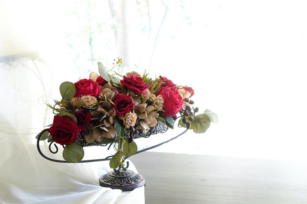 アーティフィシャルフラワー　アレンジメント～アンティークカラー（アイアンタイプ）～