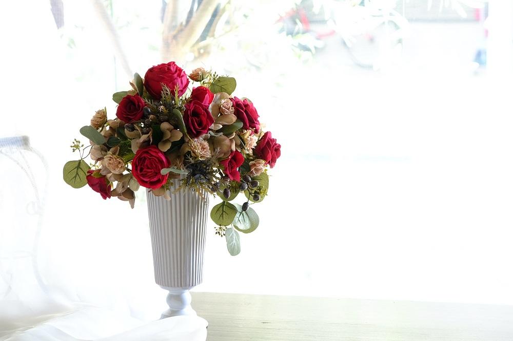 アーティフィシャルフラワー　アレンジメント～アンティークカラー（コンポートタイプ）～