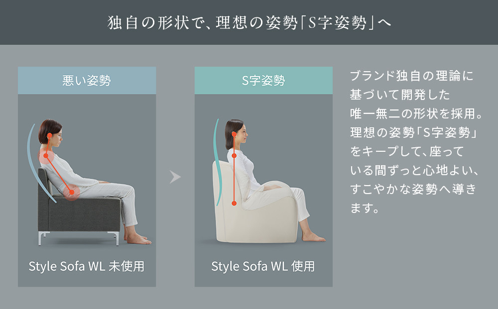 【アイボリー】Style Sofa WL（One-Seater）