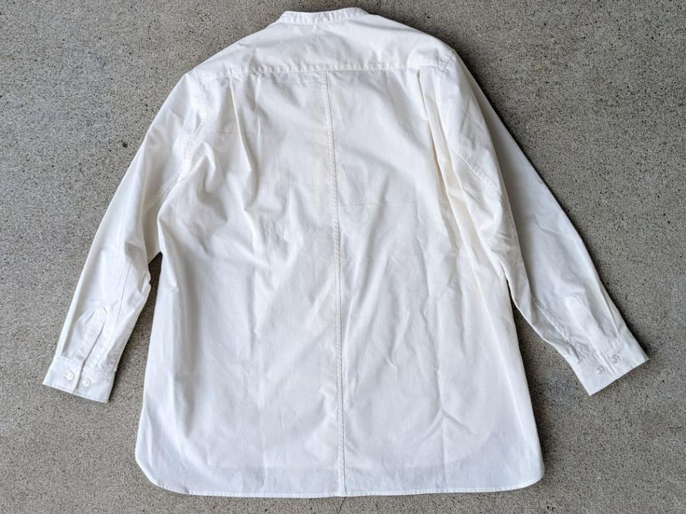 OSOCU 知多木綿 無漂白無染色生地 バンドカラーシャツ: 名古屋市ANAの