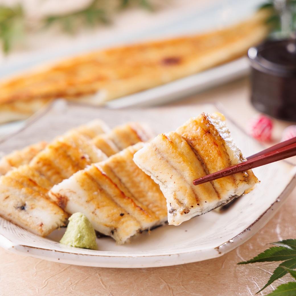 三河一色産手焼き炭火焼き活うなぎ白焼き　2尾セット