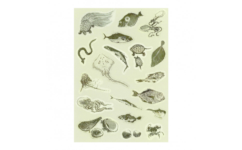 オリジナル【北斎漫画シール】4点セット／名古屋刀剣博物館